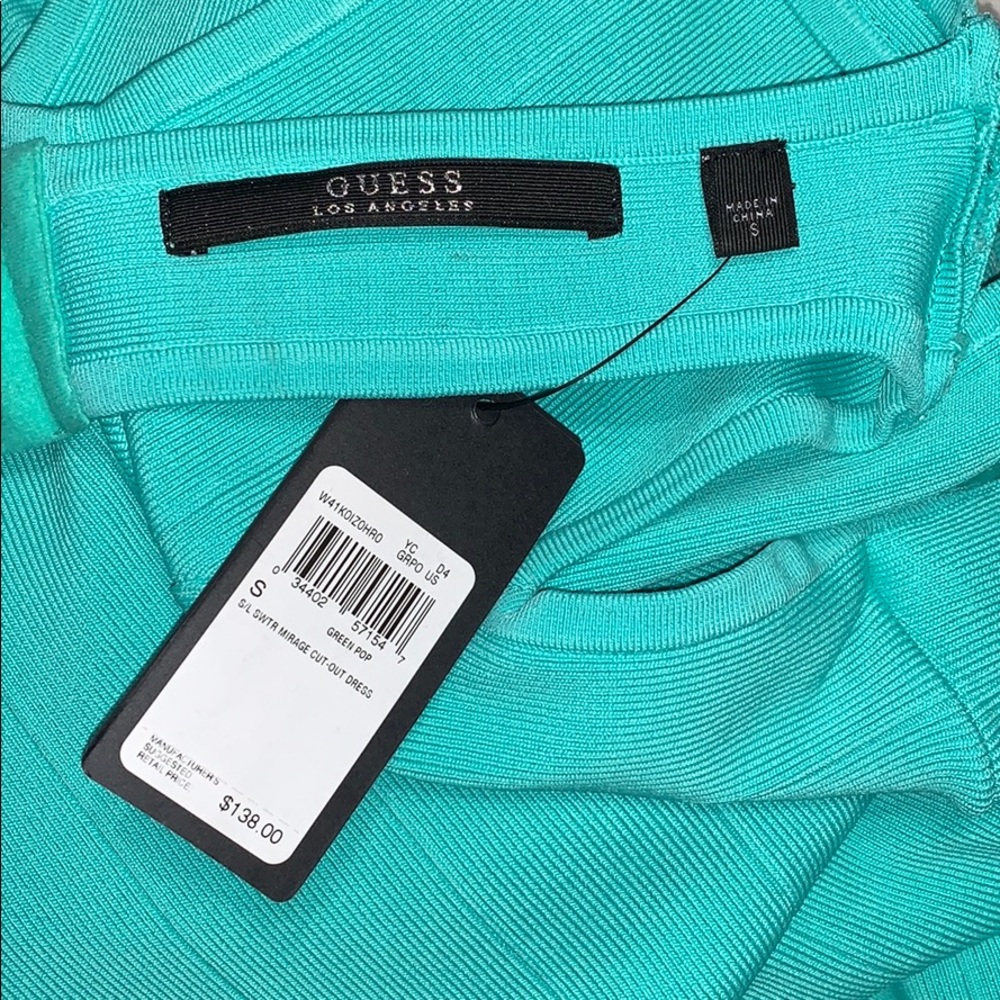 Turquoise Aqua Guess Mirage Halter CutOut Dress - Picture 8 of 8
